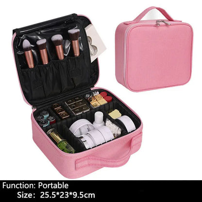 Professional Makeup Case – Women’s Cosmetic Organizer, Brush & Nail Tool Storage Box, Beauty Travel Suitcase