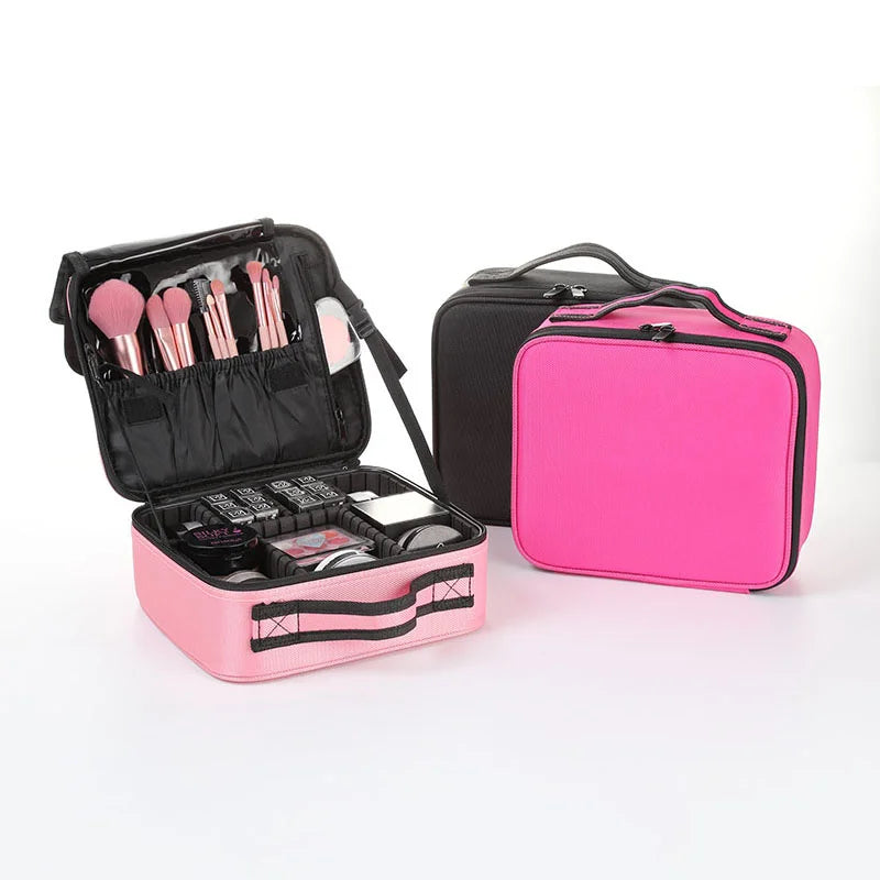 Professional Makeup Case – Women’s Cosmetic Organizer, Brush & Nail Tool Storage Box, Beauty Travel Suitcase