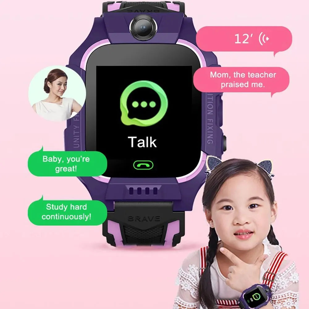 Kids 2G Smart Watch SIM Card SOS Call Camera Voice Chat Touch Screen Q19