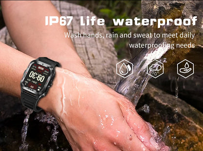 Men’s GPS Sports Smart Watch | Bluetooth Call | 480mAh Long Battery | LED Flashlight | 100+ Sport Modes | Life Waterproof