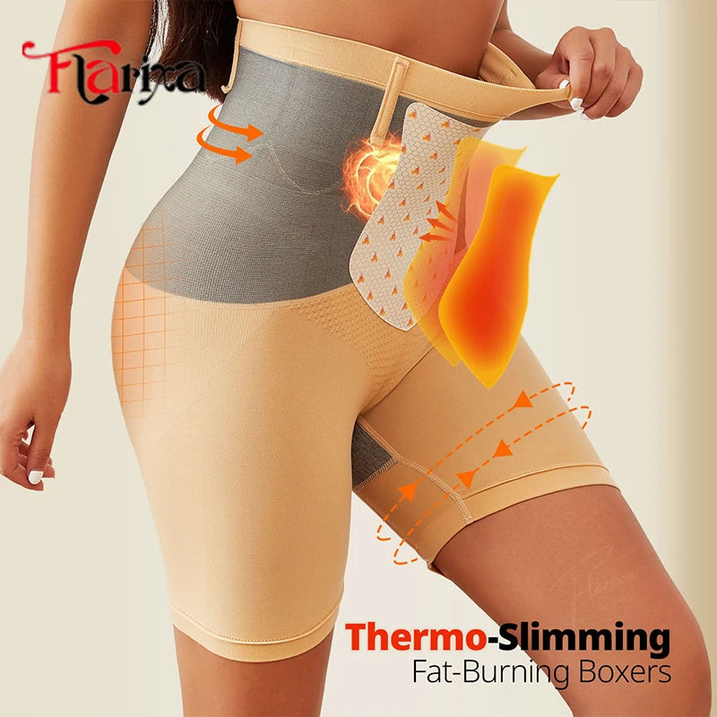 Women’s Thermal Shapewear Shorts High Waist Seamless Tummy Control Body Shaper Underwear