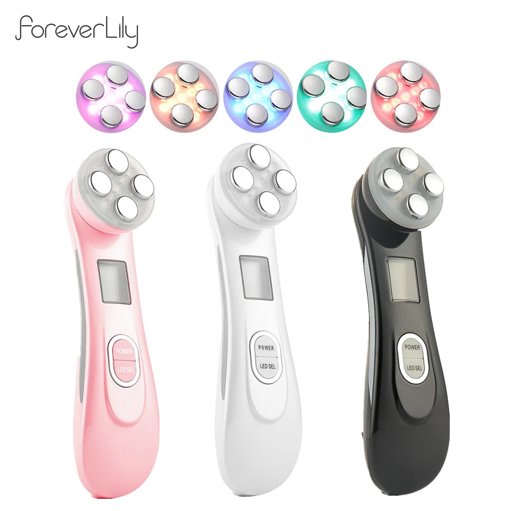 5-in-1 RF EMS LED Photon Beauty Device – Skin Lifting, Anti-Wrinkle & Tightening Facial Massager