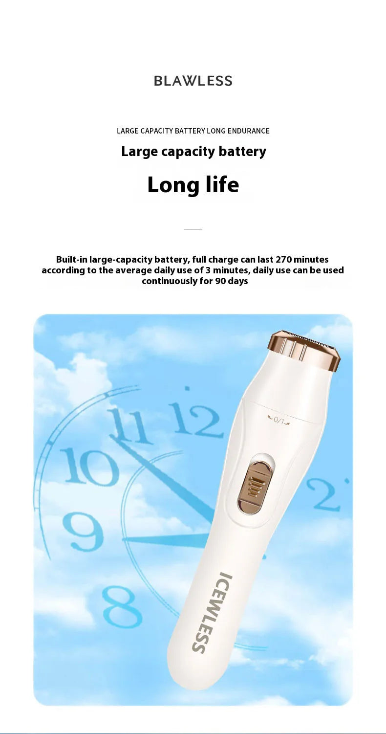 Electric Hair Trimmer for Women – Waterproof, Painless Razor for Bikini, Arms, Legs, and Face Hair Removal