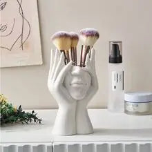 Creative Human Body Pen Holder Makeup Brush Organizer Desktop Storage Stand Decor