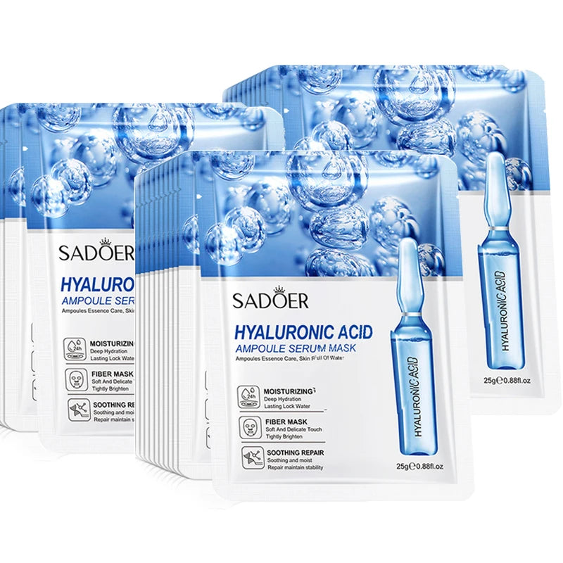 10-30 Pcs SADOER 24K Gold Vitamin C & Hyaluronic Acid Facial Masks – Moisturizing, Firming & Hydrating Skincare Treatment