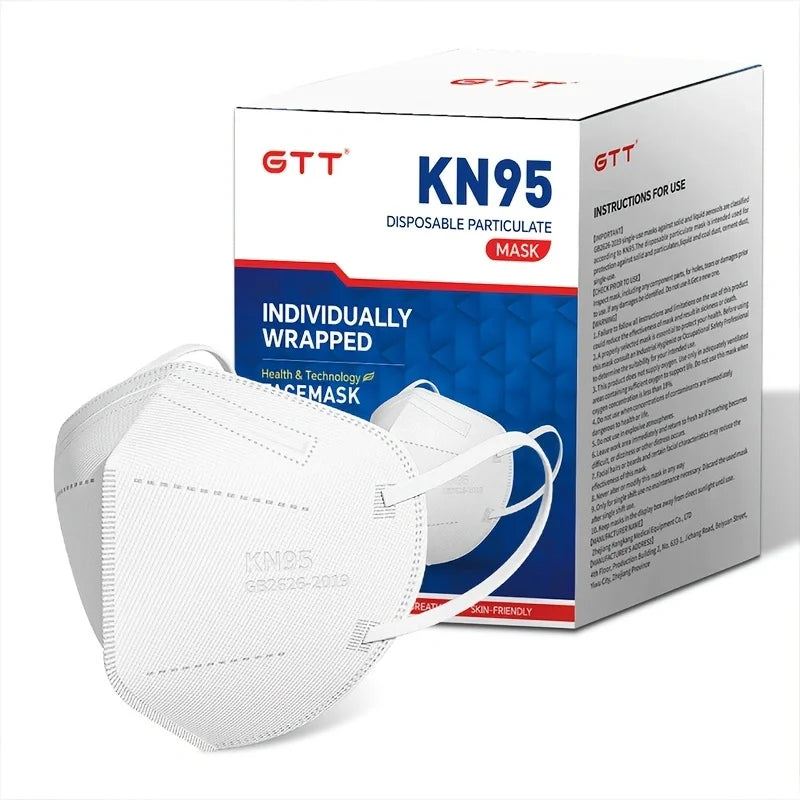 KN95 Face Masks 5-Layer Protective Masks Individually Wrapped Breathable Foldable