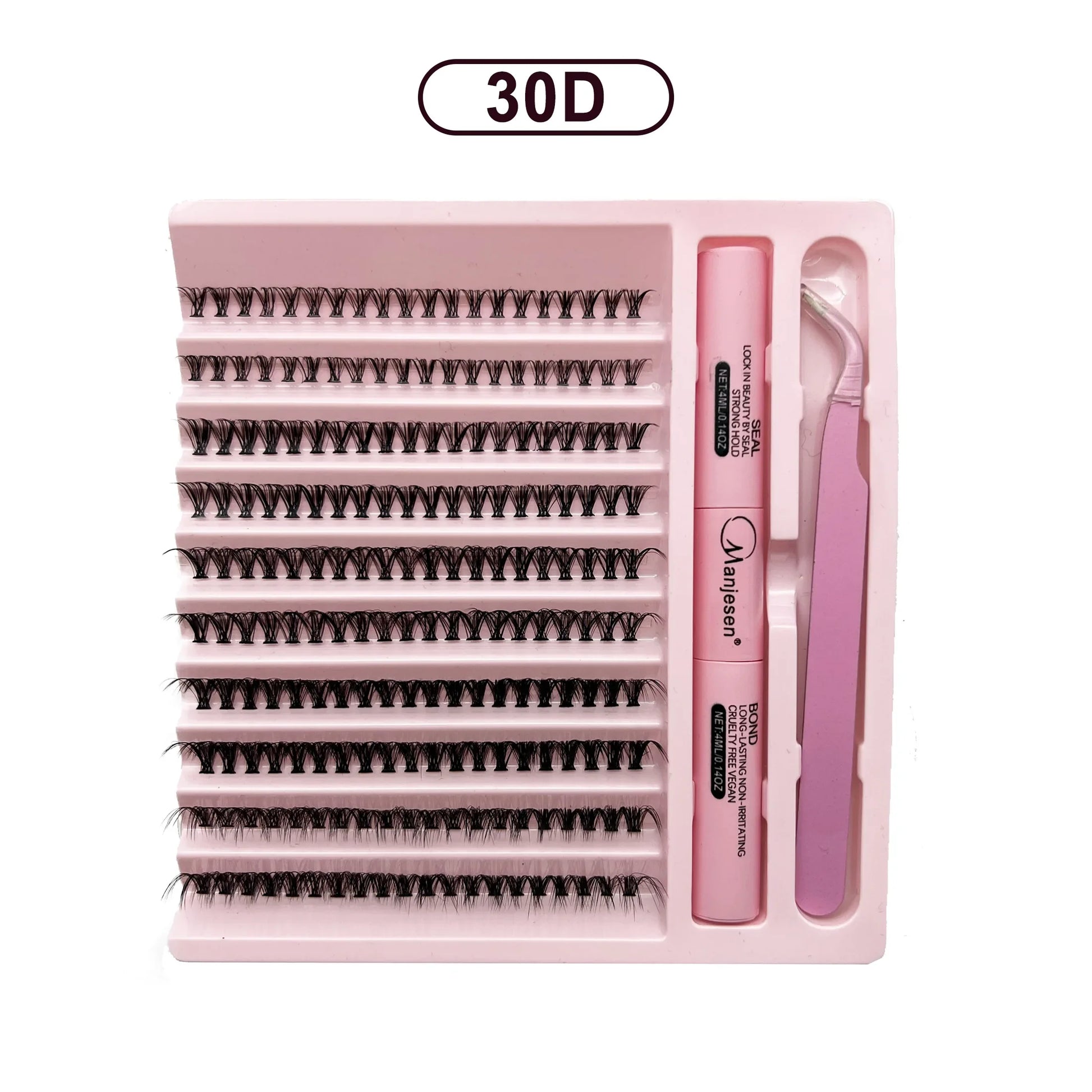 DIY Lash Extension Kit 200PCS Cluster Lashes 8-14mm with Bond & Seal Tweezers Synthetic Eyelashes Set