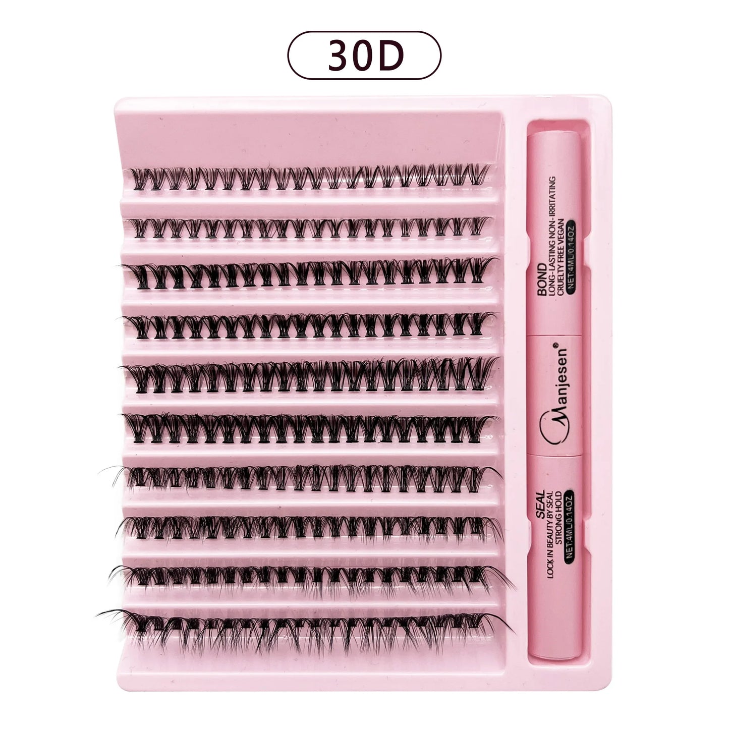 200 PCS Cluster Eyelashes with Lash Bond & Seal – DIY Lash Extension Kit with Glue and Accessories