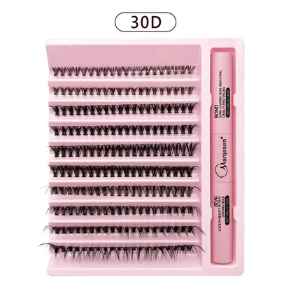 200 PCS Cluster Eyelashes with Lash Bond & Seal – DIY Lash Extension Kit with Glue and Accessories