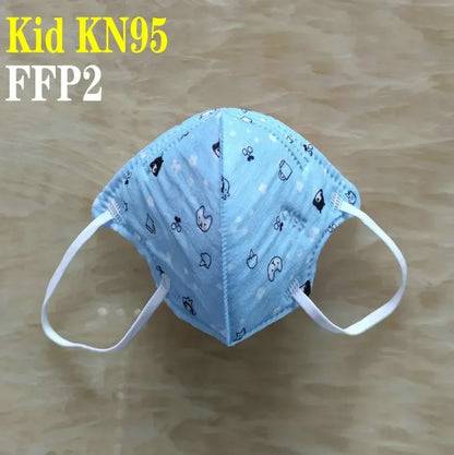Kids KN95/FFP2 Face Masks – 5-Layer Protective Cartoon Design, Comfortable CE-Certified Disposable Masks for Boys & Girls (Ages 3–15)