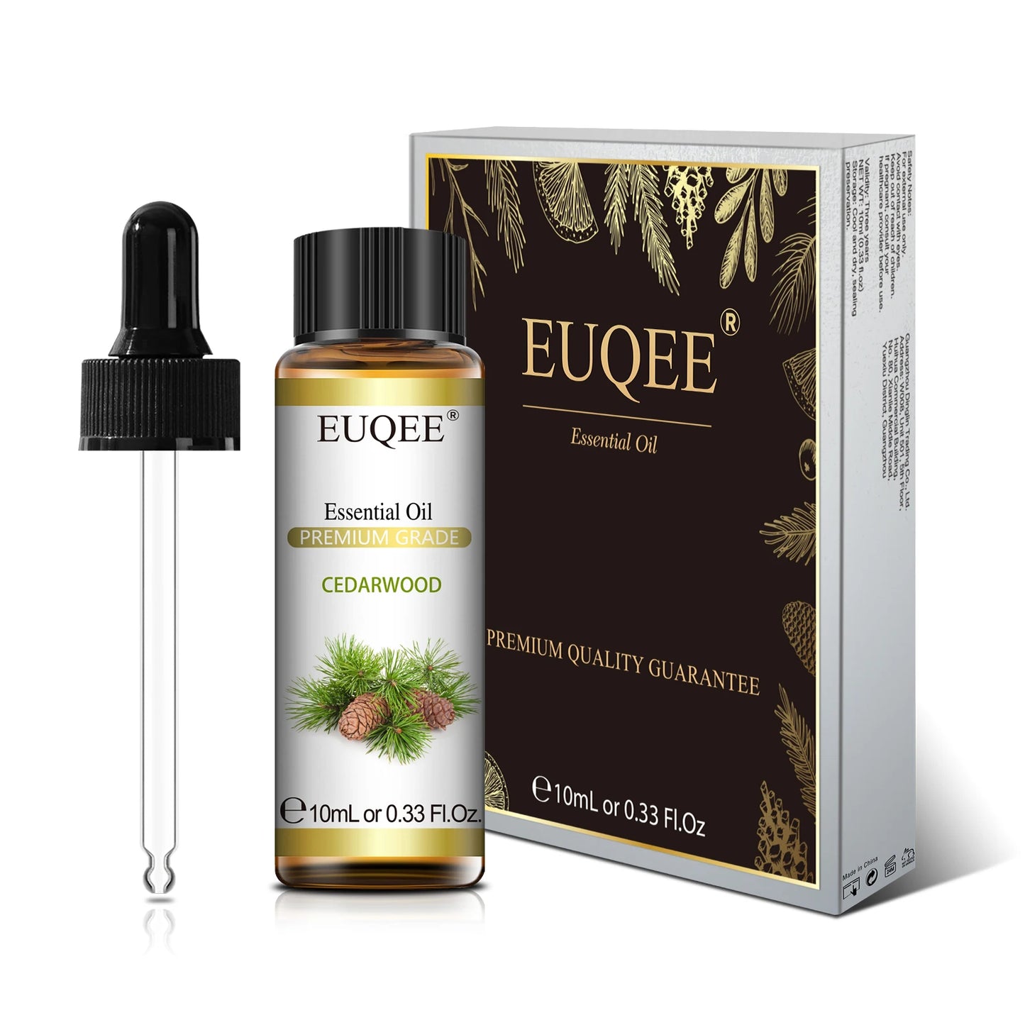 EUQEE 10ml Natural Plant Essential Oil with Dropper – Pure Lavender, Jasmine, Eucalyptus, Vanilla Oils for Diffuser, Humidifier, Aromatherapy
