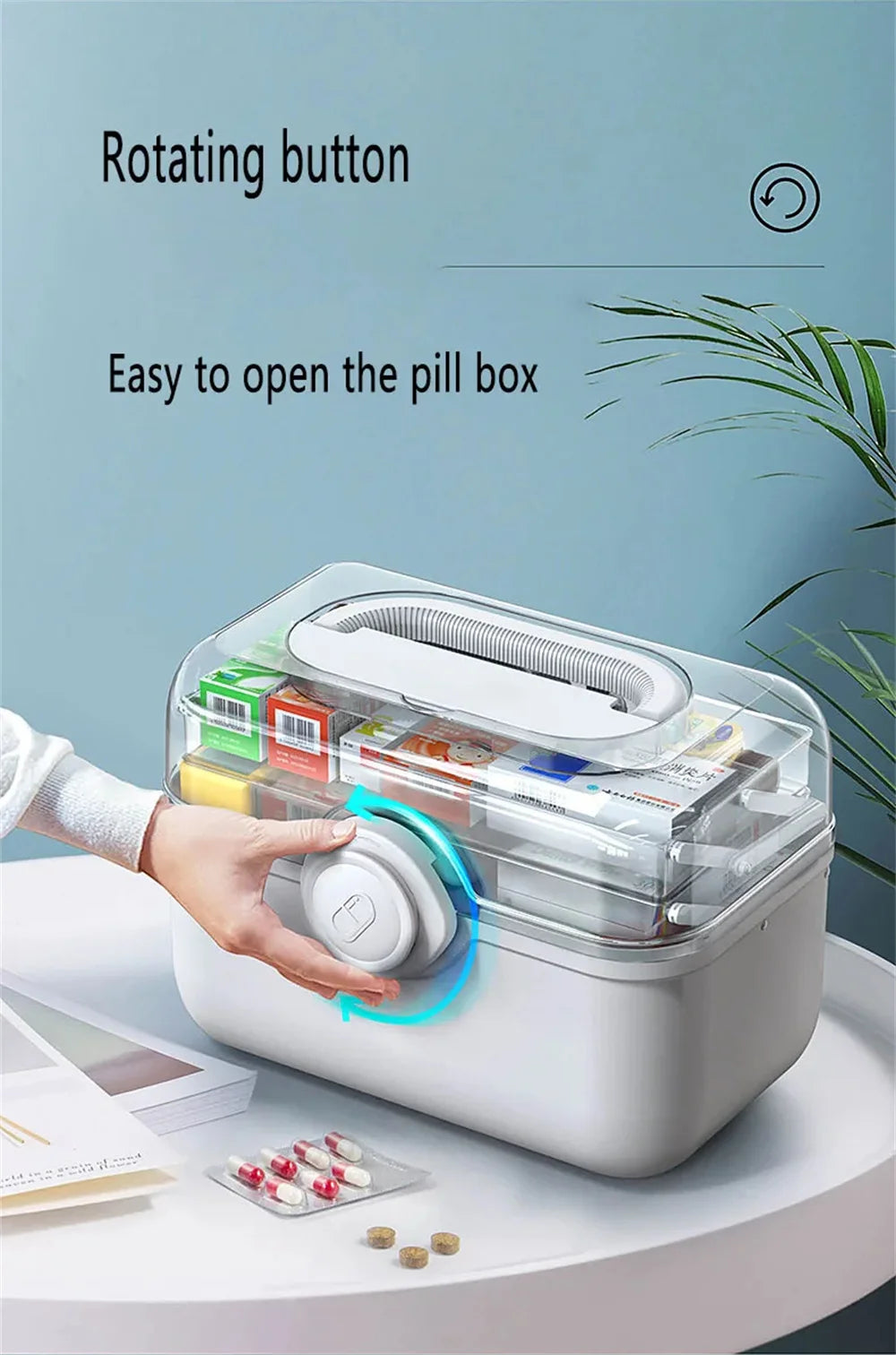 Large Capacity Portable Medicine Storage Box – Multi-Layer First Aid Organizer Case