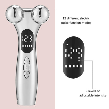 Rechargeable Facial & Body Massager with LED Display – Microcurrent Vibration Tool for Relaxation and Skincare