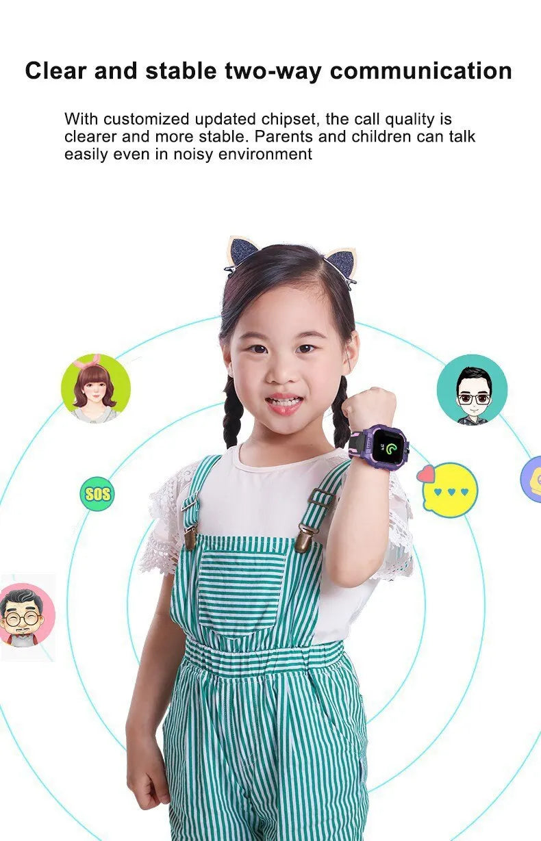 Kids 2G Smart Watch SIM Card SOS Call Camera Voice Chat Touch Screen Q19