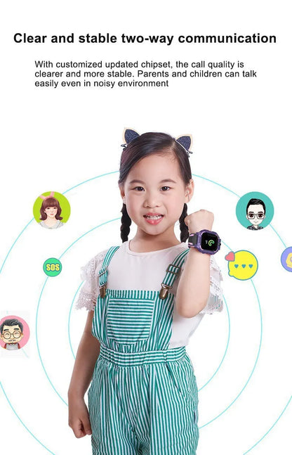 Kids 2G Smart Watch SIM Card SOS Call Camera Voice Chat Touch Screen Q19