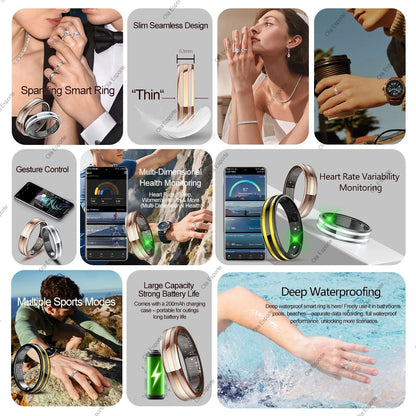Smart Ring Fitness Tracker Heart Rate Sleep Monitor Waterproof for Android iOS