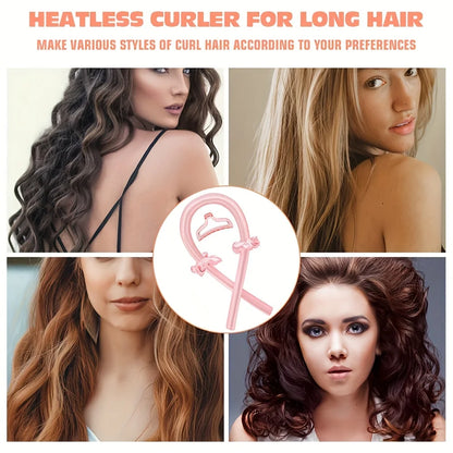 5PCS Heatless Hair Styling Set – 4-in-1 Curling Kit with Hair Stick, Headbands, Clips & Wide-Tooth Comb for DIY Styling