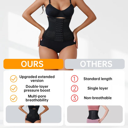 Women’s Adjustable Waist Trainer Corset Double Belt Tummy Control Workout Shapewear