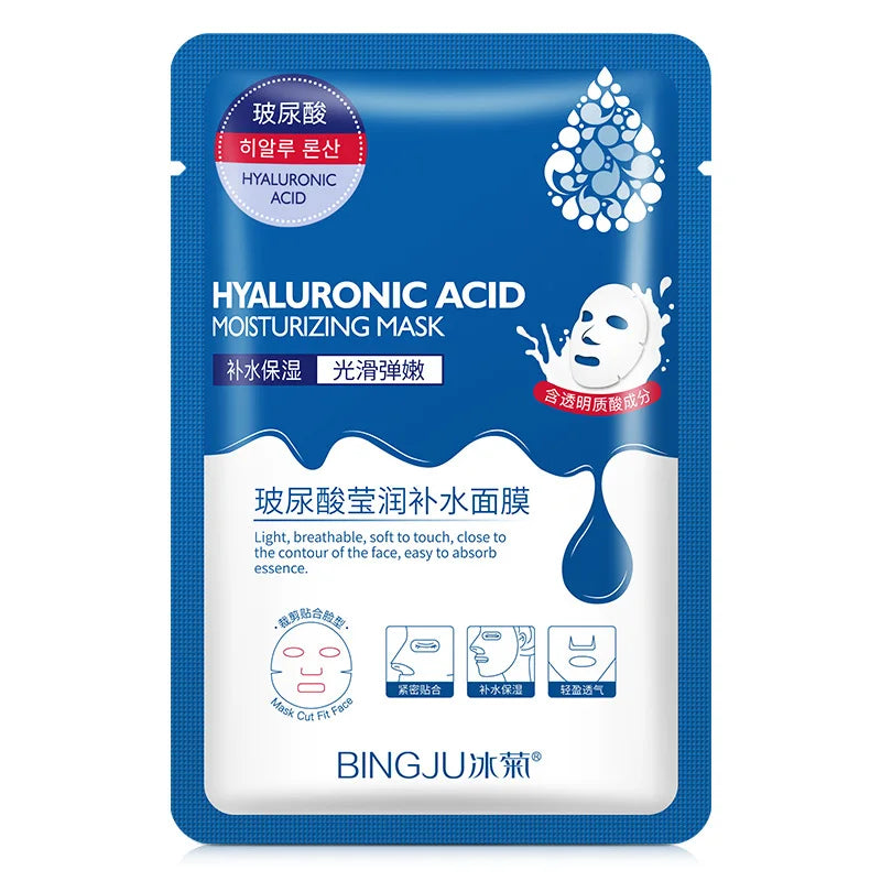20pcs Hyaluronic Acid & Collagen Face Masks – Moisturizing, Firming, Hydrating Korean Skincare Sheet Masks