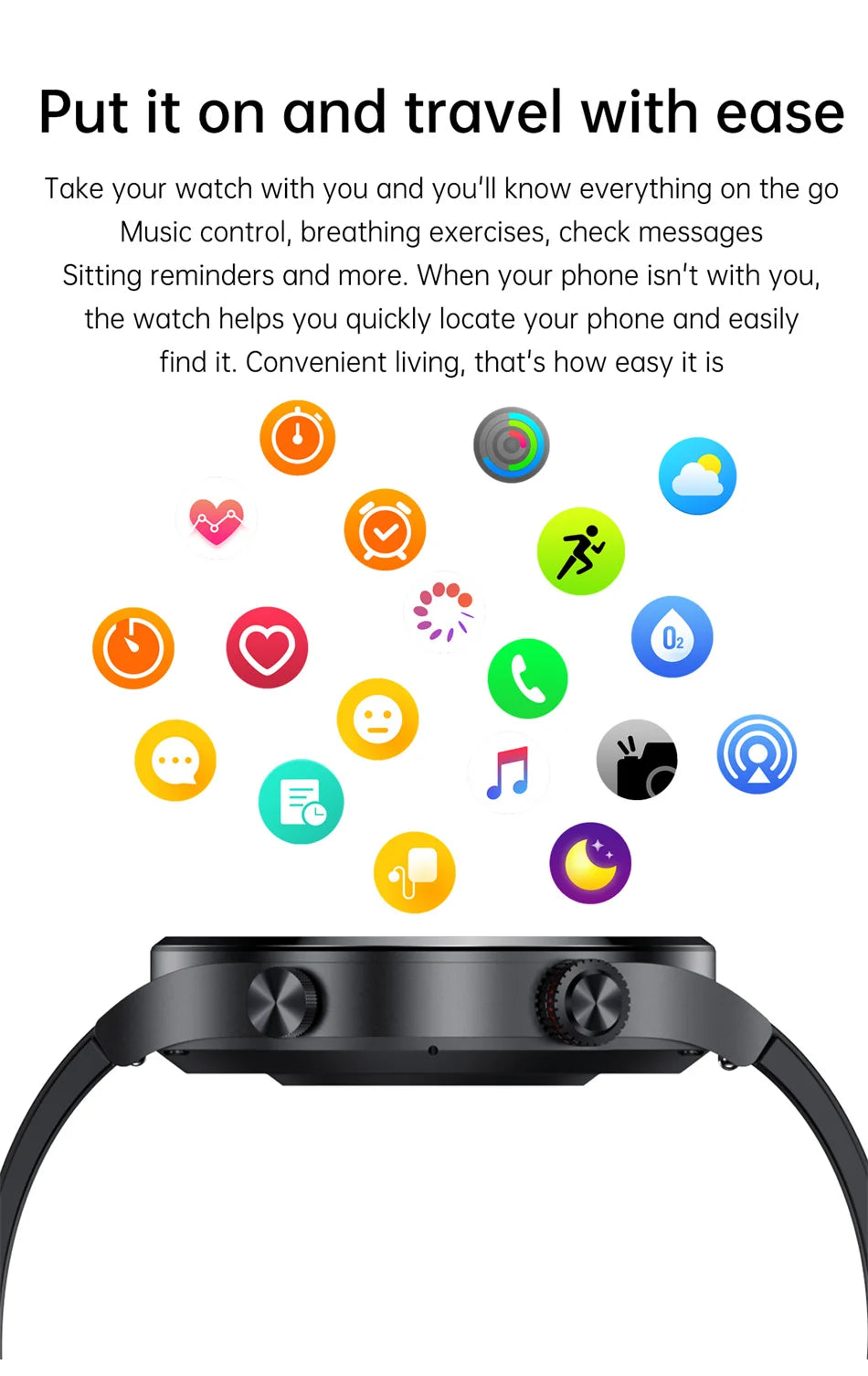 Men’s Bluetooth Call Smart Watch with GPS – AMOLED Full Screen Fitness Tracker for iOS & Android