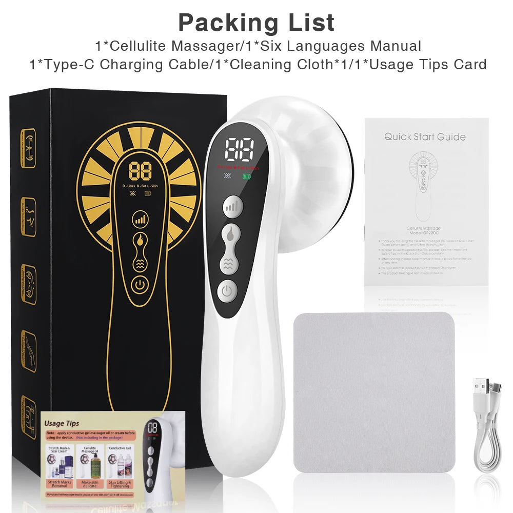 Electric Vibrating Body Massager with Heat & Red Light – Handheld Skin Firming & Body Sculpting Device