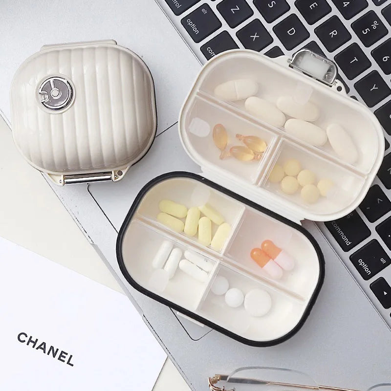 Portable 7 Day Pill Organizer Waterproof Travel Medicine Storage Case Sealed Box