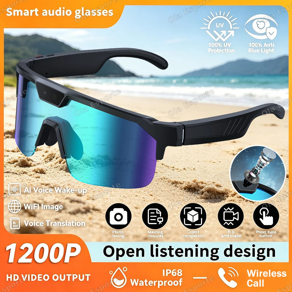 AI Smart Glasses HD Camera Bluetooth Calls Music WiFi Recording Glasses
