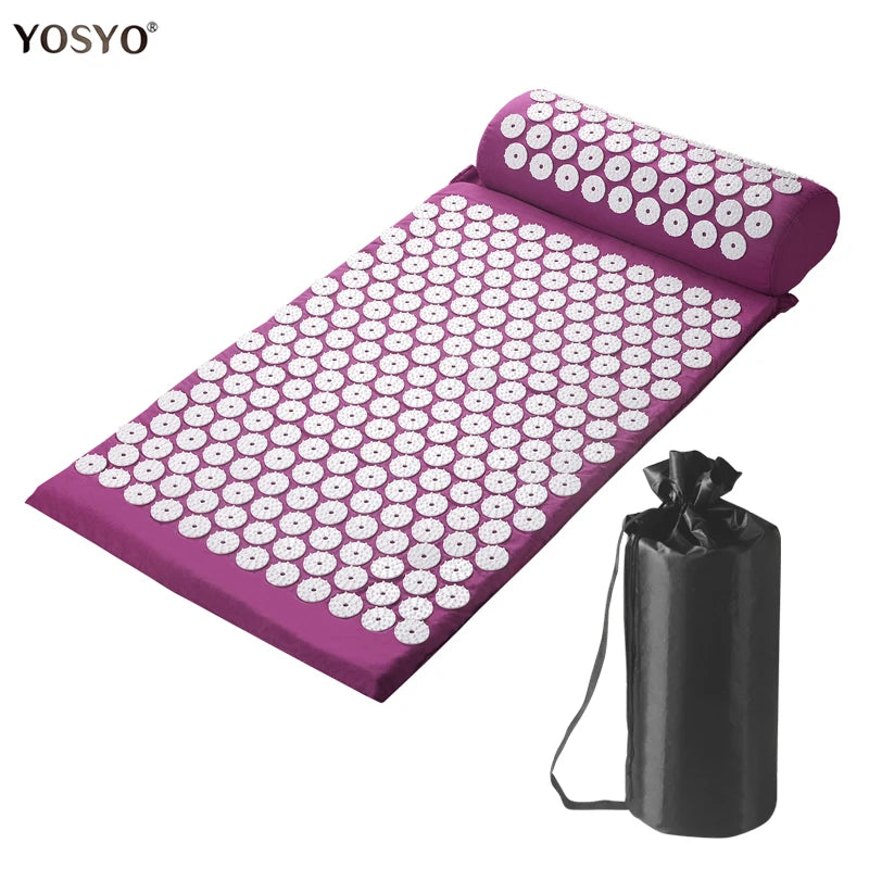 Premium Quality Yoga Massage Pads – Large Touchpoints for Neck, Back & Foot Relief, Household Massage Pillow in Purple