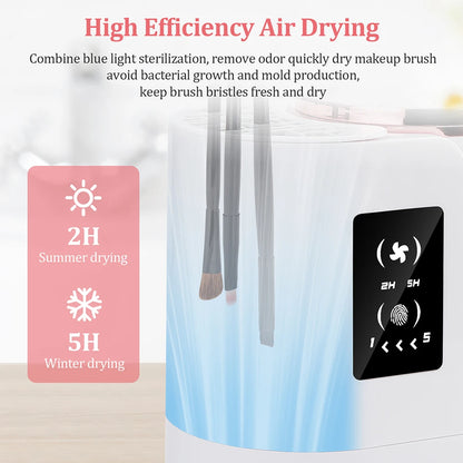 Automatic Makeup Brush Cleaner & Dryer – Electric Cosmetic Brush Washing Machine, Air Drying Stand