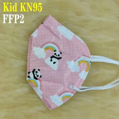Kids KN95/FFP2 Face Masks – 5-Layer Protective Cartoon Design, Comfortable CE-Certified Disposable Masks for Boys & Girls (Ages 3–15)