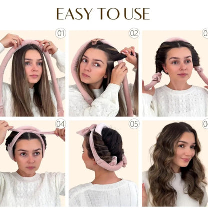 Heatless Curling Rod Headband – Soft Foam Hair Curlers for Sleeping, No-Heat Overnight Curls Hair Styling Tool