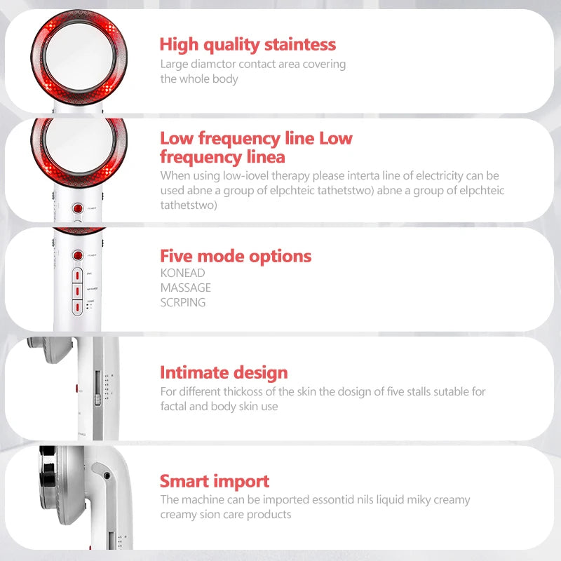 3-in-1 Ultrasonic Body Slimming & Weight Loss Massage Device – Microcurrent, Infrared & Electric Therapy
