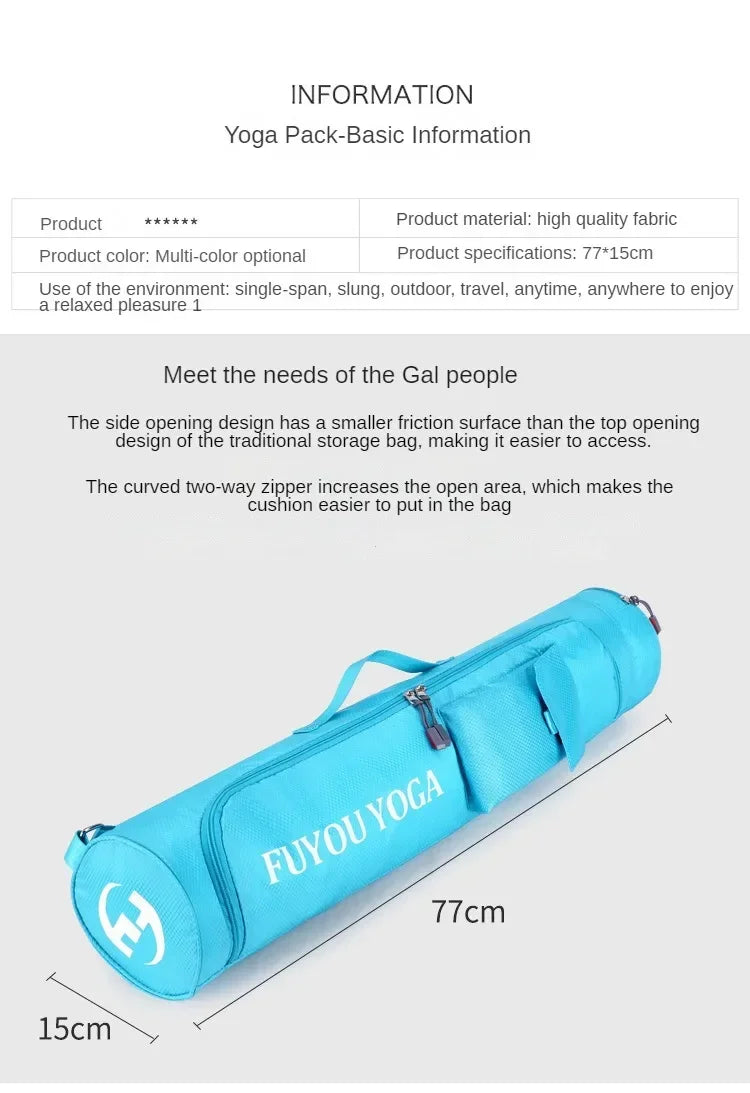 Yoga Mat Carrying Bag with Zipper Pockets – Large Capacity Fitness Gym Knapsack, Waterproof Sports Yoga Mat Holder (Women)
