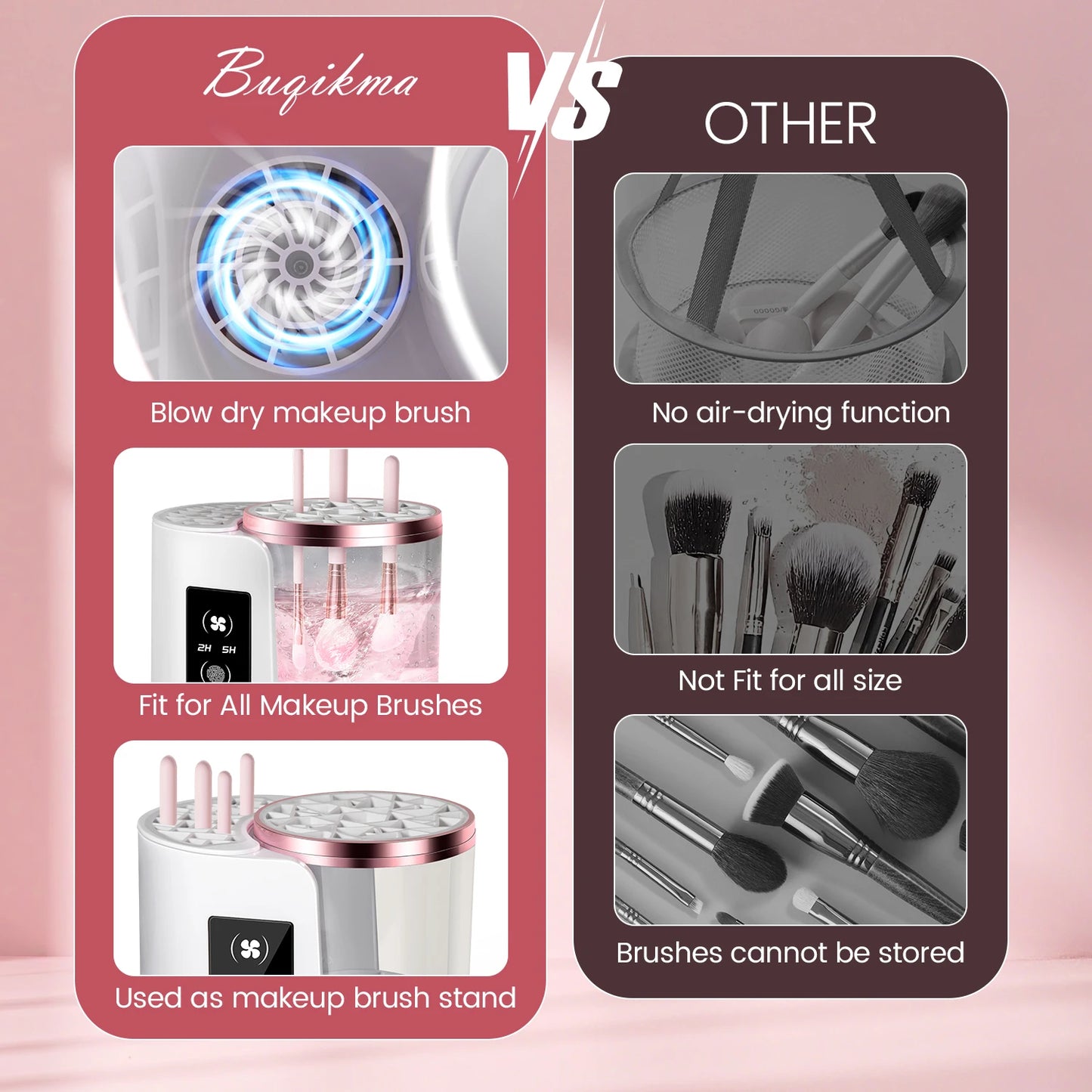 Makeup Brush Cleaner & Dryer – 3-in-1 Automatic Cleaning, Drying & Storage System