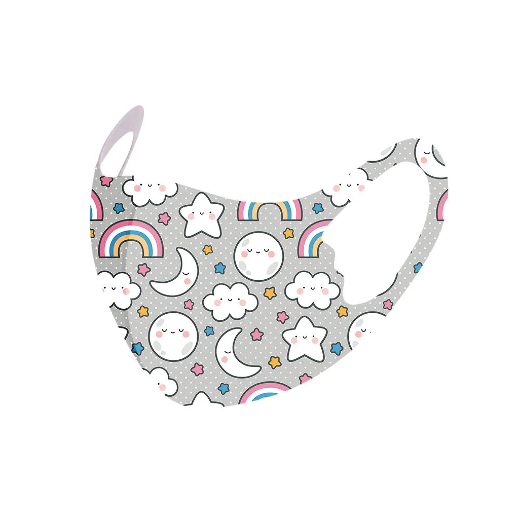 5PCS Washable Kids Face Masks – Reusable Cartoon Mouth Covers for Boys & Girls | Breathable, Comfortable, Dust-Resistant Design