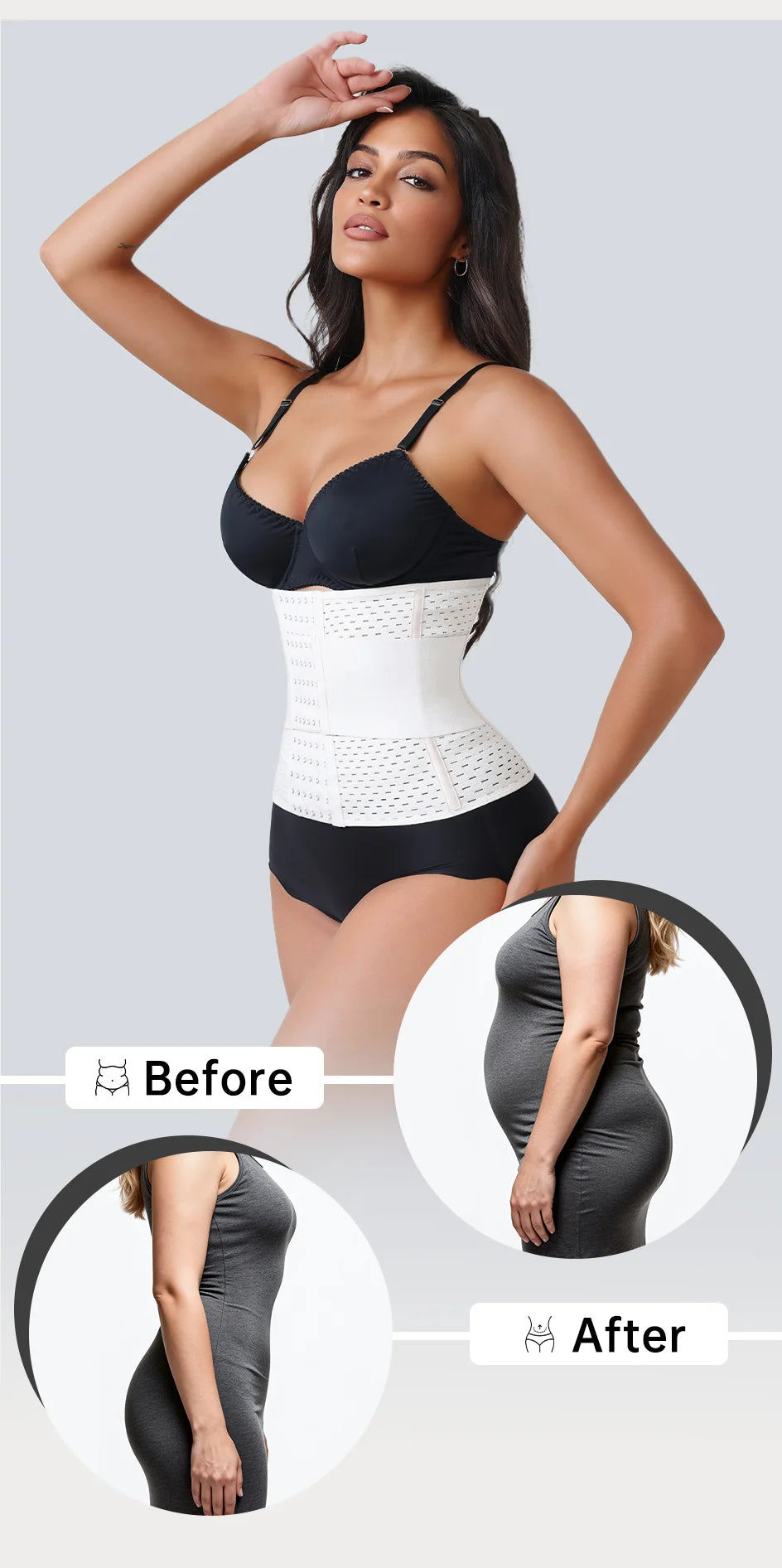 Women’s Adjustable Waist Trainer Corset Double Belt Tummy Control Workout Shapewear