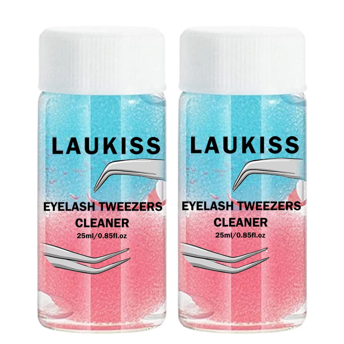 25ml Eyelash Tweezers Cleaner with Sponge Ball Lash Extension Tool Glue Remover Liquid Reusable