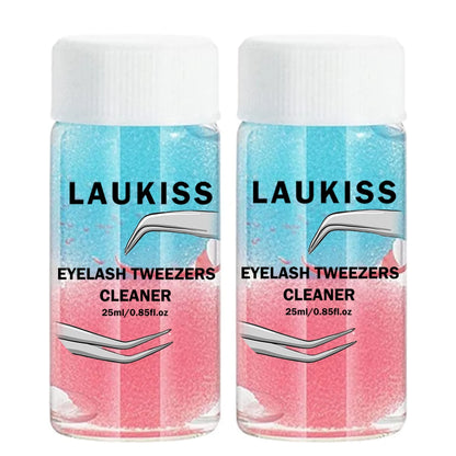 25ml Eyelash Tweezers Cleaner with Sponge Ball Lash Extension Tool Glue Remover Liquid Reusable