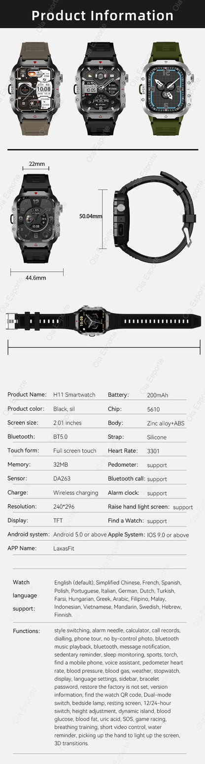 Men’s Smart Watch Bluetooth Call – LED Touch Screen Fitness Tracker with Multi-Sport Modes, Smart Notifications (Android & iOS)