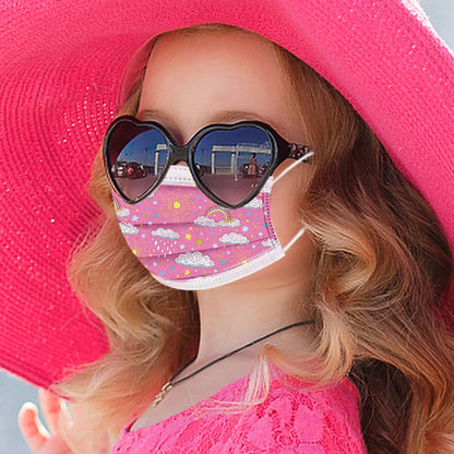 50PCS Kids Disposable Face Masks – 3-Ply Breathable Protective Masks with Soft Ear Loops | Comfortable & Safe for Sensitive Skin