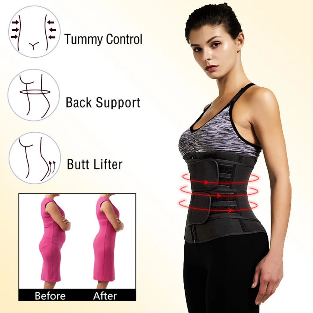 Waist Trainer Slimming Belt – Body Shaper Sport Girdle Sweat Trimmer Cincher for Fitness & Workout