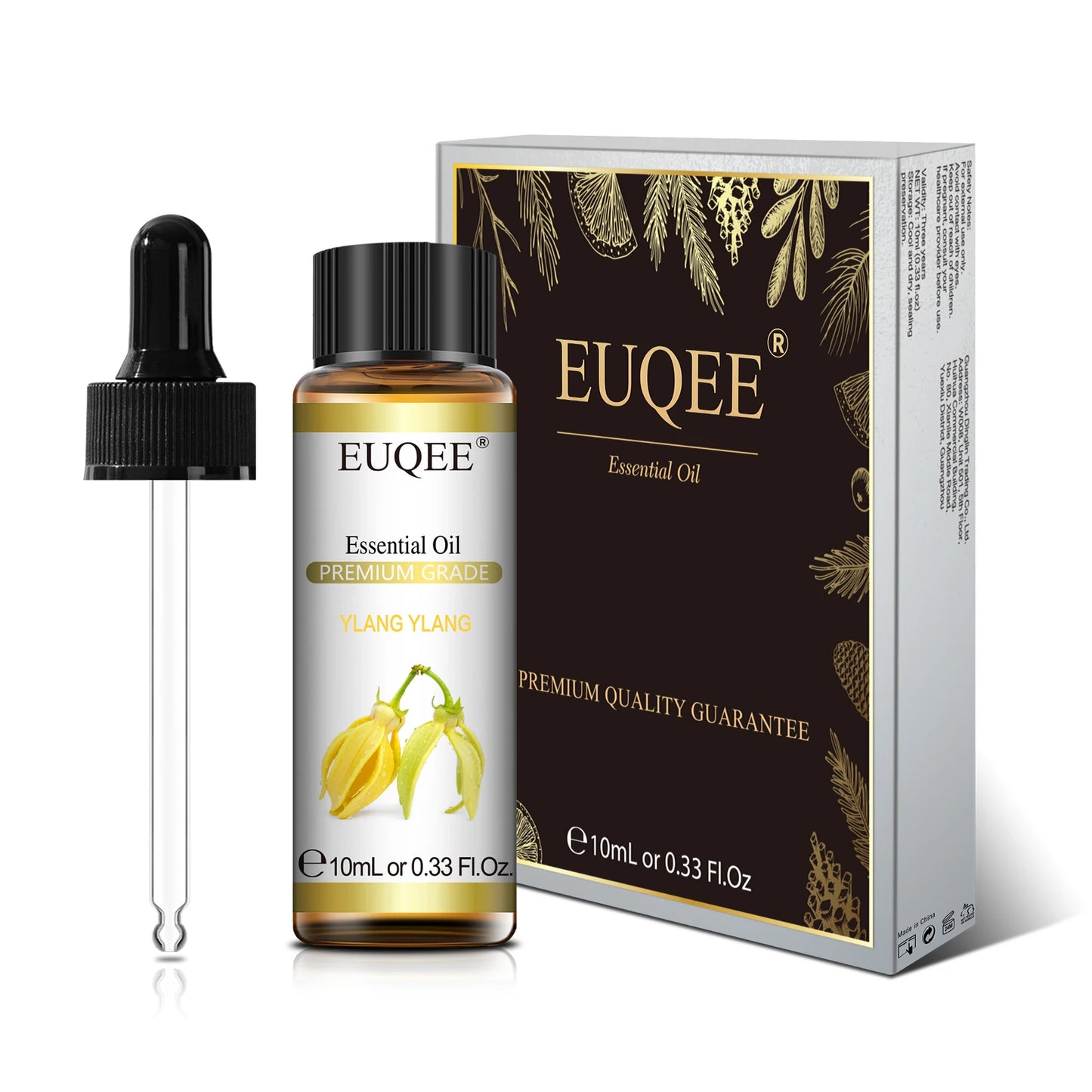 EUQEE 10ml Natural Plant Essential Oil with Dropper – Pure Lavender, Jasmine, Eucalyptus, Vanilla Oils for Diffuser, Humidifier, Aromatherapy