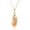 Natural Raw Citrine Crystal Pendant – Irregular Healing Stone with Gold-Plated Cap, Small Chakra Energy Charm for Jewelry Making