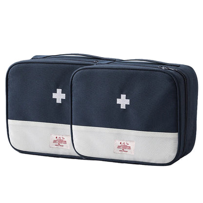 Portable Travel Medicine Storage Bag First Aid Organizer Large Capacity Oxford Case