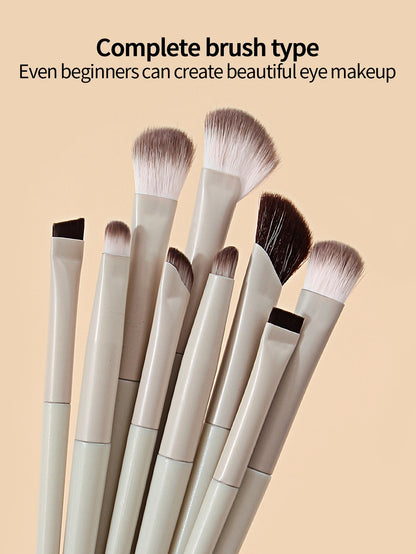 9PCS Professional Eye Makeup Brush Set Ultra Thin Eyeliner Nose Contour Smudge Nylon Brushes K