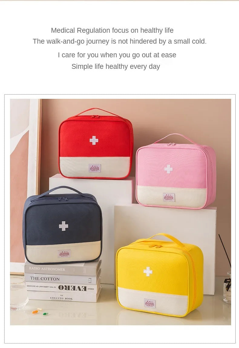 Portable Travel Medicine Storage Bag First Aid Organizer Large Capacity Oxford Case