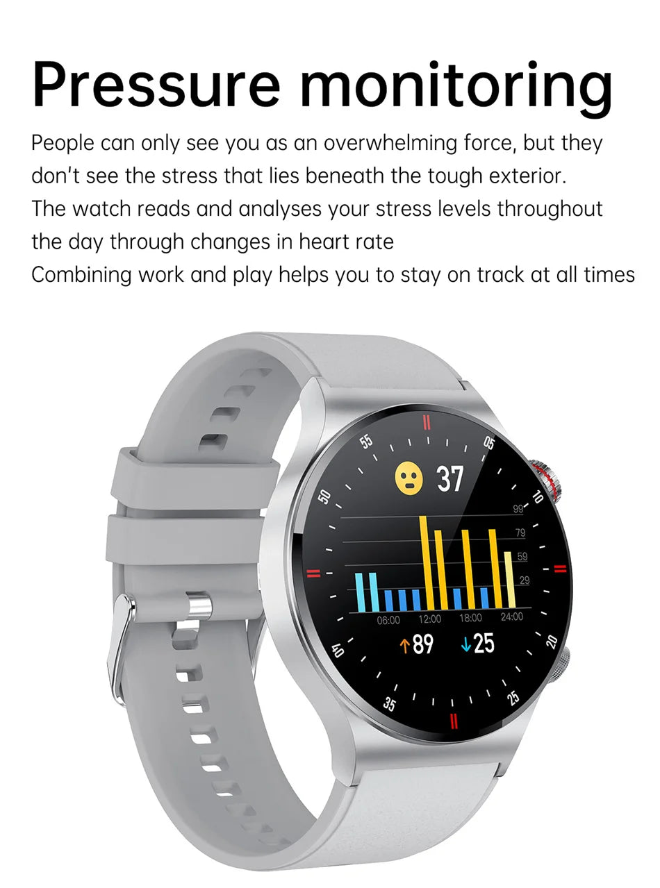Men’s Bluetooth Call Smart Watch with GPS – AMOLED Full Screen Fitness Tracker for iOS & Android