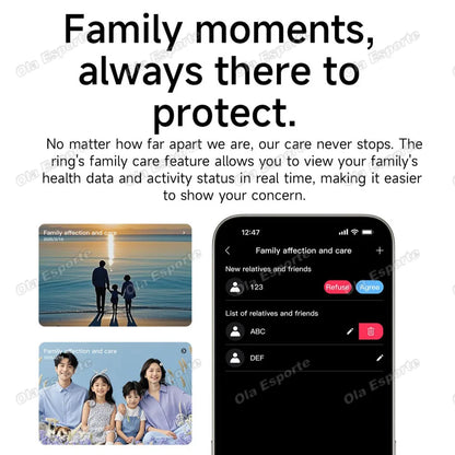 Smart Ring Fitness Tracker Call Alerts Sleep Monitor IP68 Waterproof Ring