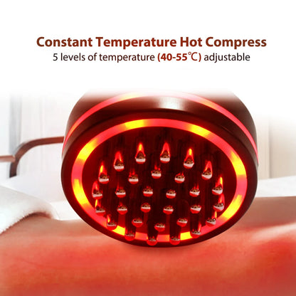 Heated Vibration Body Massage Brush with Microcurrent & LED Light – Electric Body Massager for Relaxation