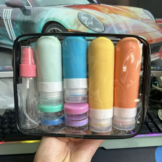 Leak-Proof Travel Bottle Set – 17pcs/4pcs Refillable Toiletry Containers for Shampoo, Lotion, and Conditioner